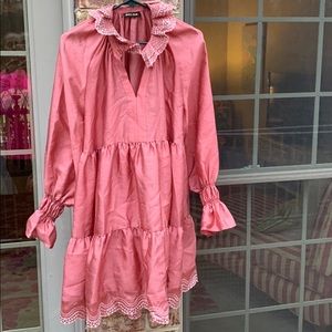 STINE GOYA Rose Daki Tiered Lamé-cloqué Dress Size XS